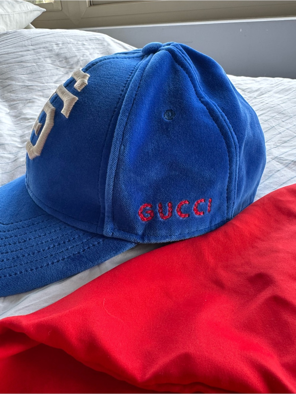 Gucci x MLB Velvet San Francisco Giants Baseball Hat with Red Gucci Dust Bag - Picture 3 of 5